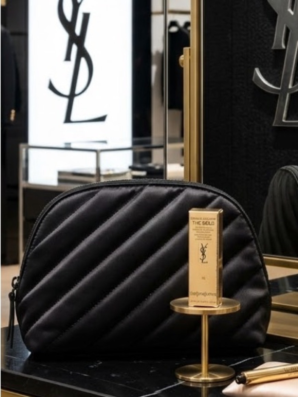 Yves Saint Laurent Cosmetic Bag & Lipstick